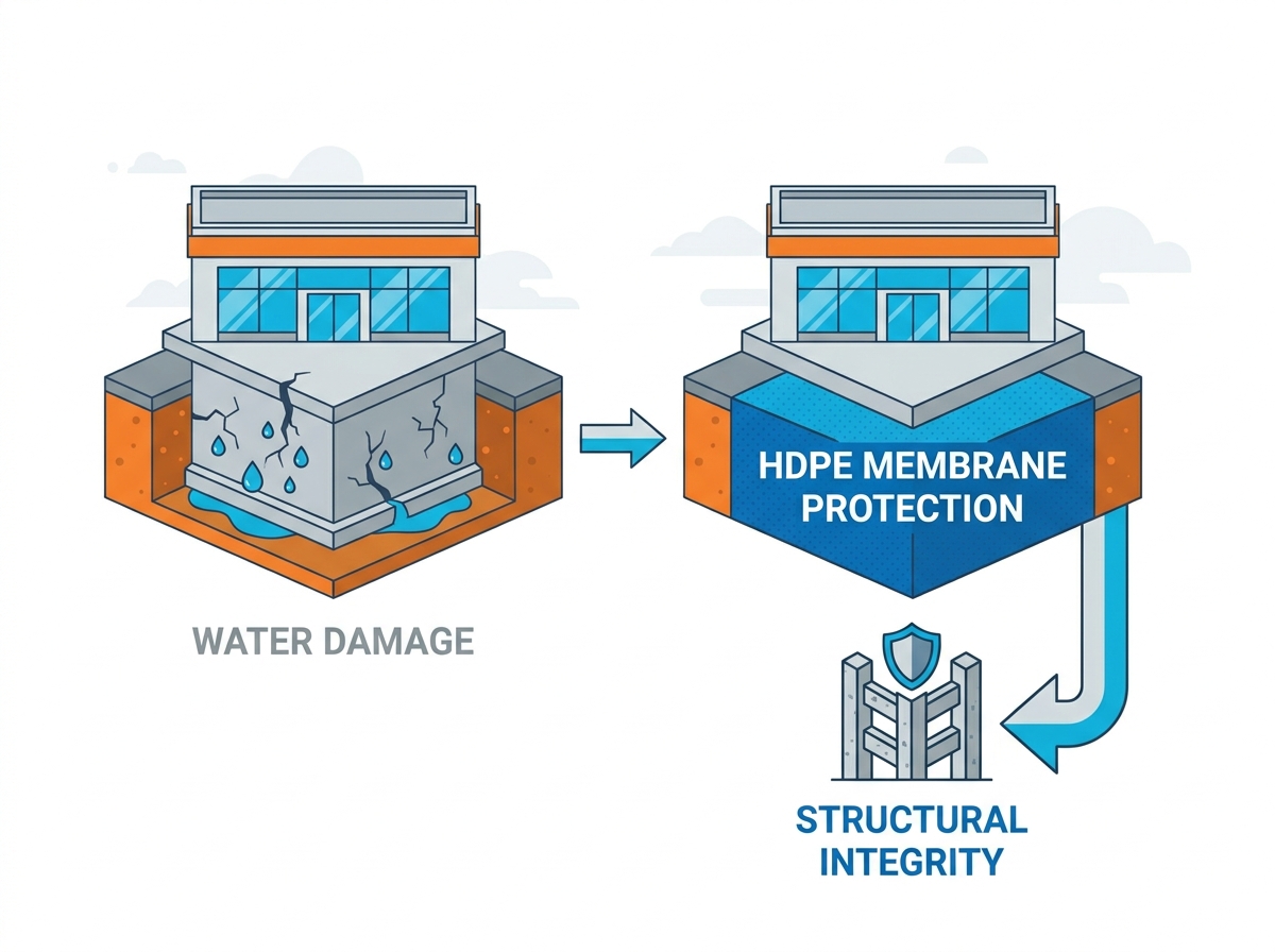 Ứng dụng m&agrave;ng chống thấm HDPE